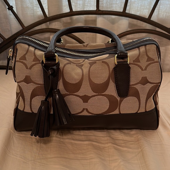 Coach Canvas & Leather Signature Satchel - Picture 2 of 9